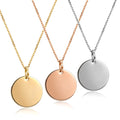Customized Trendy Stainless Steel Diamond Necklace with Link Chain Round Circle Pendant for Women Elegant Wedding Jewelry