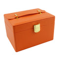 Factory Sale Luxury PU Leather Travel Jewelry Organizer Box with Buckle Closure Portable Ring Storage 17x13x11cm