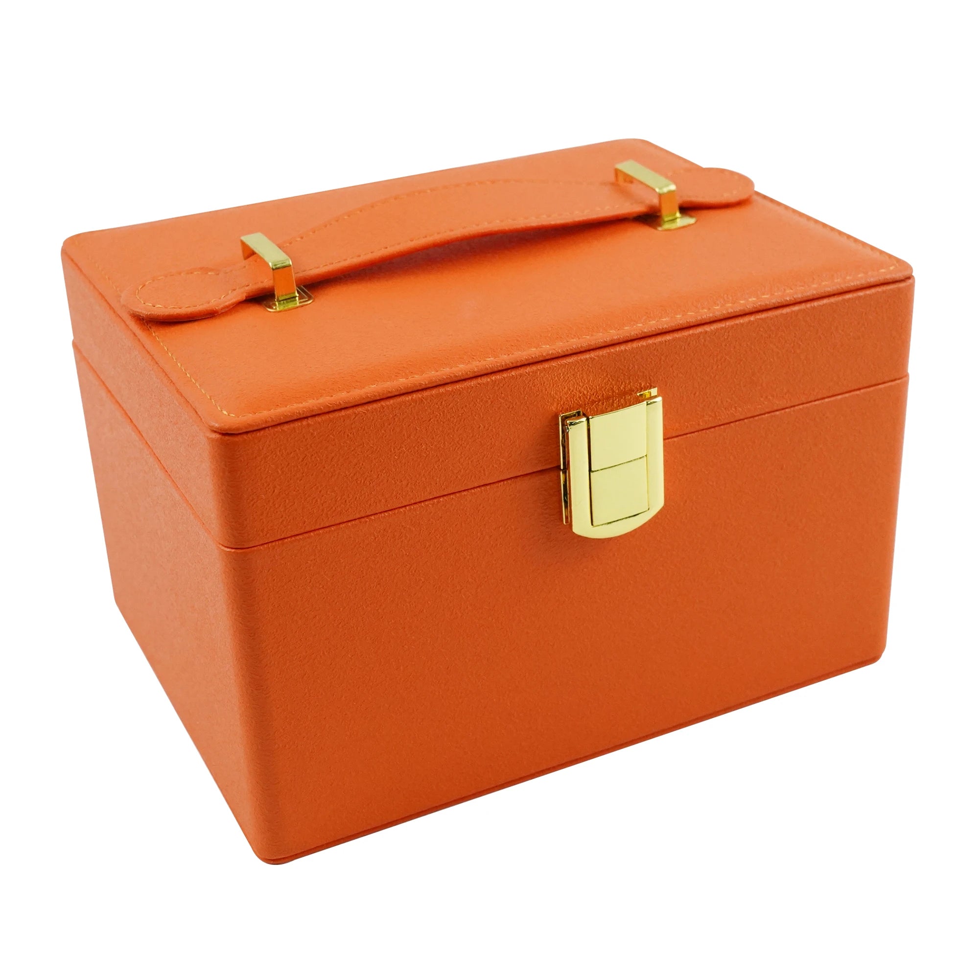 Factory Sale Luxury PU Leather Travel Jewelry Organizer Box with Buckle Closure Portable Ring Storage 17x13x11cm