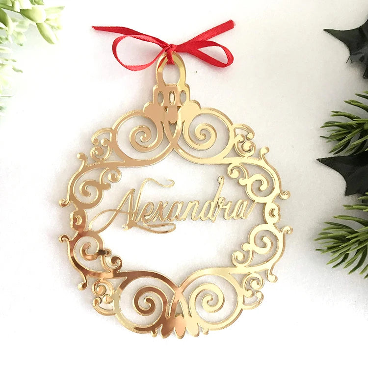 Custom OEM Plastic Glitter Christmas Tree Hanging Ornaments Christmas Decoration Acrylic Snowflake Ornaments