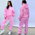 250g Embroidery Winter Women Tracksuit Thick Fleece Hoodies Jogger Pants Custom 2 Piece Jogger Set Women Casual Set