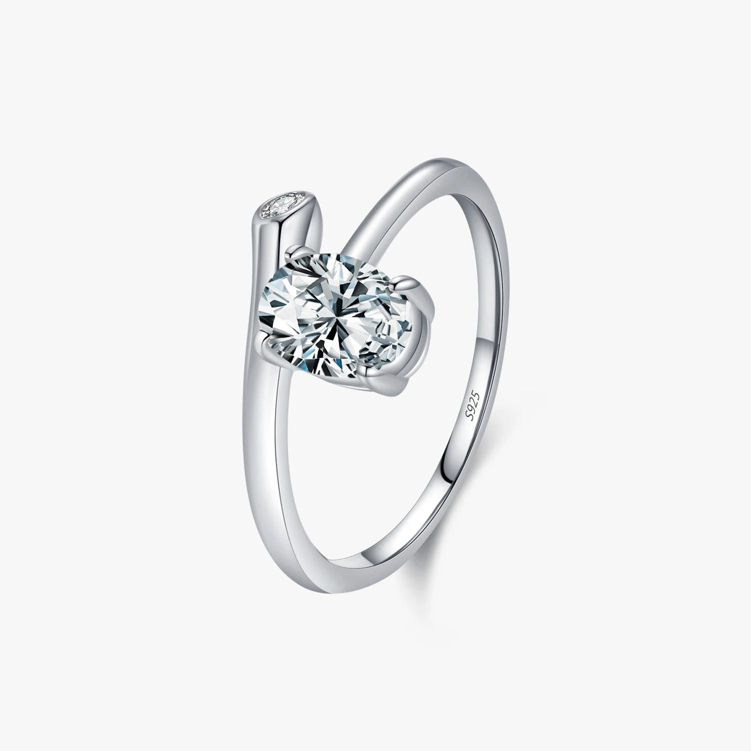 925 Sterling Silver Trendy Dazzling Oval Clear CZ Finger Rings for Women Wedding Engagement Statement Jewelry