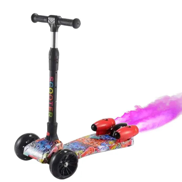 Classic Adjustable 3 Wheel Folding Kids Electric Kick Scooter with Water Smoking/music Speaker