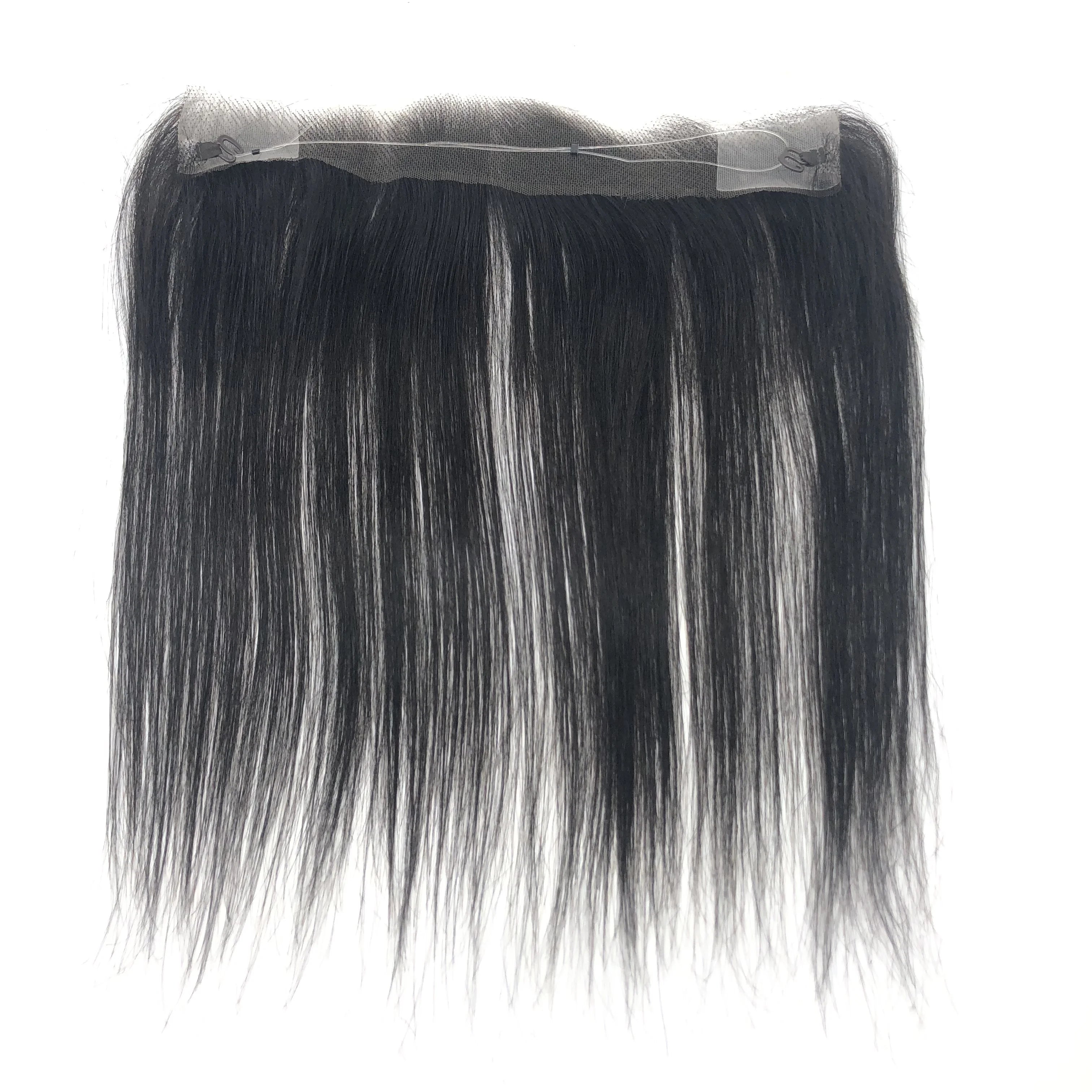 LLBeauty Natural Looking Chinese Hair Remy 100-Piece HD Lace Frontal Hairline Topper for Receding Hairline Adjustable String