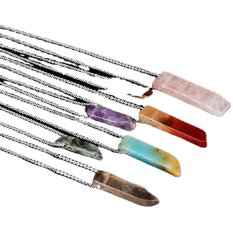 Huiying Natural Gemstone Raw Rough Stones Pendants stone charms pendant man woman crystal necklace pendulum pendant for jewelry making j