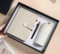 Luxury 3-in-1 Business Gift Set A5 Leather Bound Notebook Metal Ballpoint Pen with Coffee Cup Box Set