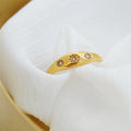 Bohemian Jewelry 18K Gold Plated Stainless Steel Star Ring Non Tarnish Minimalist Cubic Zirconia Finger Rings for Girls YF3400