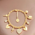 Designer Jewelry Famous Brands Fashion  Heart Open Charm Bracelet Set Key and Lock Heart Bracelet for Women Diamond Bangle
