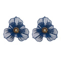 Luxury Steel Crystal Dangle Earrings Flower Patterned Studs Wedding Parties Girl's Anniversary Style Fashionable Flower Design