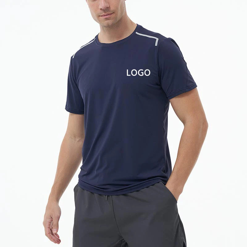 Janya High Quality Quick Dry Reflect Gym Shirt for Men Short Sleeve Ice Silk Jersey Print Sportswear Breathable Running