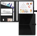 Custom Logo 3 Ring Folio Binder Fabric and Leather Covered Briefcases for Letter Size Inserts