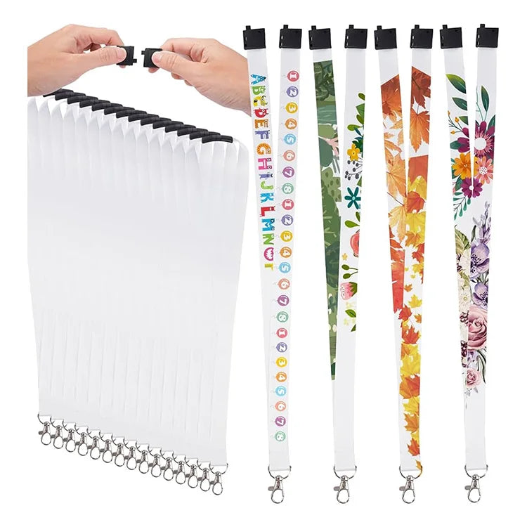 Custom Branding Name Badge Holder Transfer Lanyard Safety Release Clip Sublimation Blank Lanyard for Keys