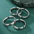 Classical Plain Men Jewelry Diamond Round Silver Ring for Men 5mm Stainless Steel Finger Ring Cubic Zircon Wedding Band