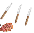 Wood Handle Advantage Cutlery 3-Piece Triple Rivet Walnut Steak Knife Set