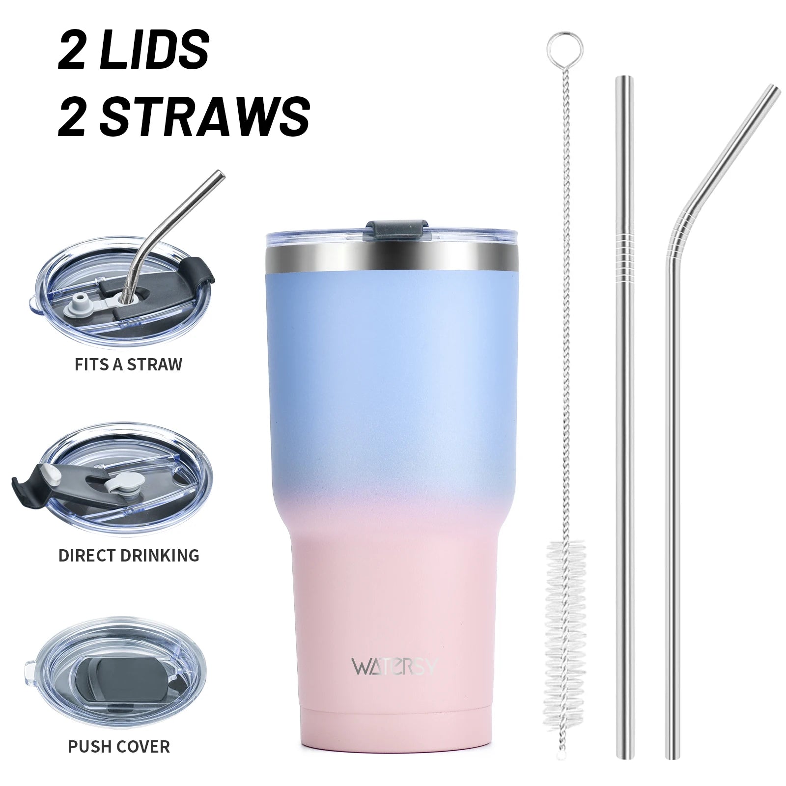 2025 Customizable Double Wall Vacuum Insulated Sport Tumbler Wholesale Coffee Mug with Lid for Travel
