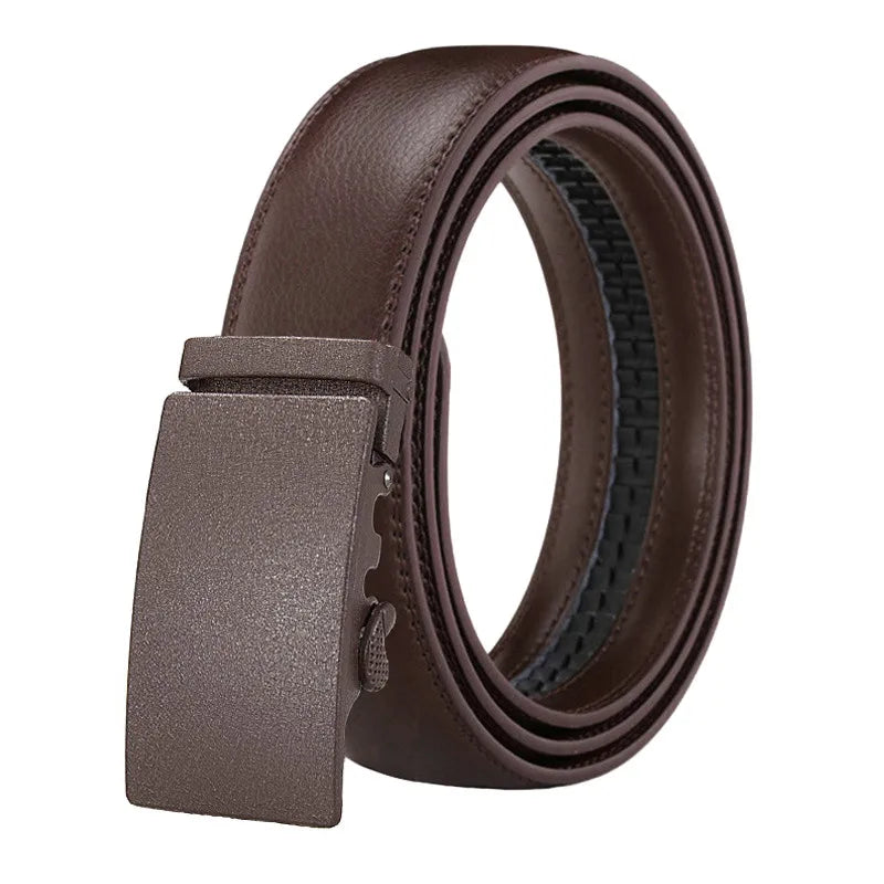 LQbelt Fashion Leather Belt Men's Automatic Buckle Belts for Male Ratchet Custom Logo OEM Factory
