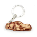 Wooden Craft Manufacturer Custom Logo Laser Cut Wooden Car Keychain Engraved Your Logo Key Ring Holder