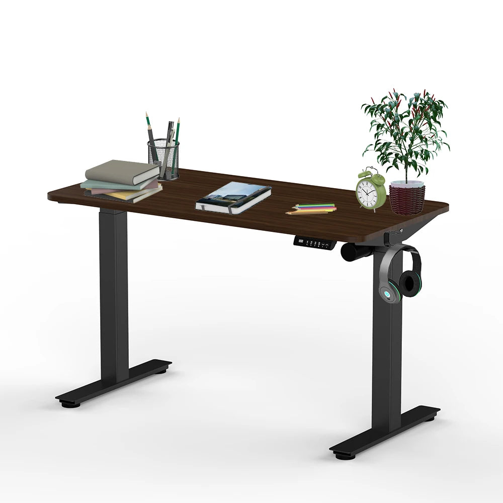 Single Motor Automatic Lifting Table Metal Frame 2 Legs Height Adjustable Standing Desk Electric Office Desk
