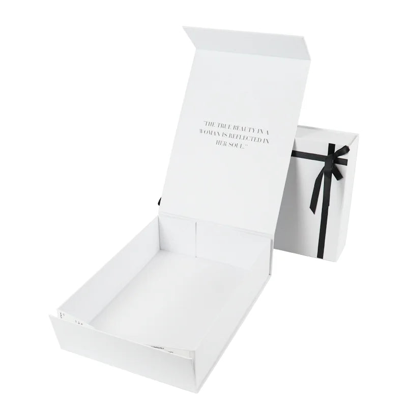 Crown Win Folding Corrugated Shipping Mailing Boxes White and Gold Foldable Magnetic Gift Rigid Box Boite Carton Bag Paper Boxes