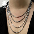 VAF 45CM/50CM/55CM/60CM 3MM Melon Seed Chain Necklace Stainless Steel Necklace for Men