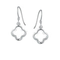 Clover Charm Plain Silver Sterling Silver 925 Earring Hook for Findings Jewelry