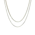 Fashionable Double-Stranded Snake Tennis Chain Necklace for Women Stainless Steel Silver Finish Classic Zircon Anniversary