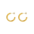 Wholesale Large C-Shaped Titanium Steel Earrings for Women Trendy Gold Plated Pendant for Gift