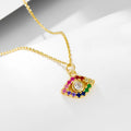 Minimalist Dainty Diamond rainbow Eye Gold Plated Jewellery ZIRCON Necklace Designs for Women