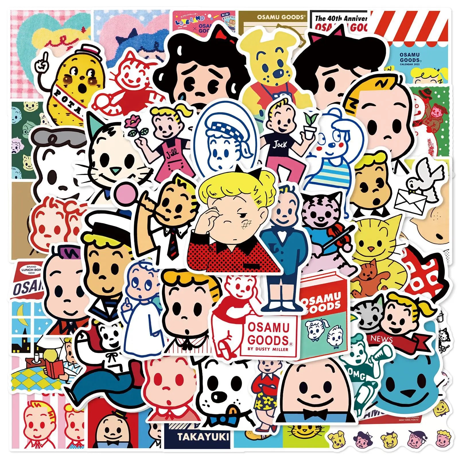 50PCS Retro cute funny manga Japanese brand Osamu goods sticker