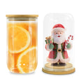 RTS 25pcs/ctn  Glass Decoration 18oz DIY Snow Scene Cup 18oz clear Sublimation Glass Candle Jar with Wooden Lids