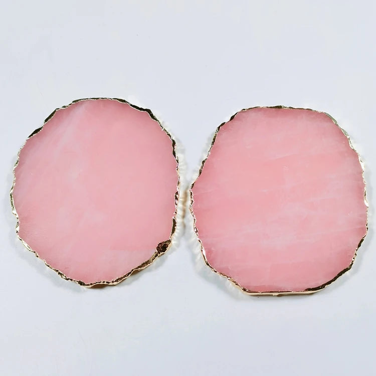 DIY Premium Quality Amethyst Coaster Wholesale Price Colorful Coaster Slices Natural Sliced Rose Quartz Coaster Crafts