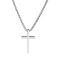 SC Simple Design Hip Hop Men Necklaces Fashion Silver Plated Stainless Steel Necklaces O Chain Cross Pendant Necklaces