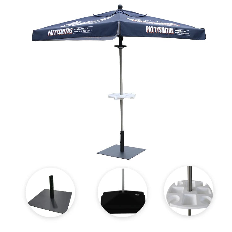 ADMAX Custom Printing Aluminum 4-Panel Square Patio Garden Outdoor Umbrella with Foldable Design and Customized Color