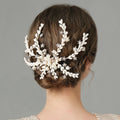 Gold Color Pearl Crystal Handmade Hair Combs Wedding Hair Accessories for Bridal Headpiece Women Bride Hair Jewelry