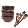 Wholesale High Quality Custom Round Natural Polishing King Rice Salad Wood Coconut Shell Half Crafts Wooden Bowl Set