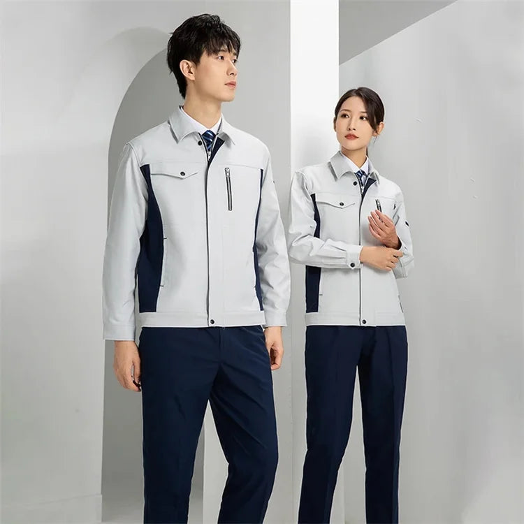 Workshop Worker's Working Work Wear Labor Suits Anti Static Industrial Construction Uniform Set Zipper Jacket Pant Suit