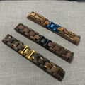 Direct Factory Jewelry Buckle Christmas Gift Charm Stainless Steel Bangle Natural Handmade Wood Link Fashion Bracelet
