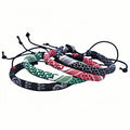 Four Colors Arabic Style Adjustable Braided Bracelet Multicolor Ethnic Style Bracelet Geometric Pattern Bracelet