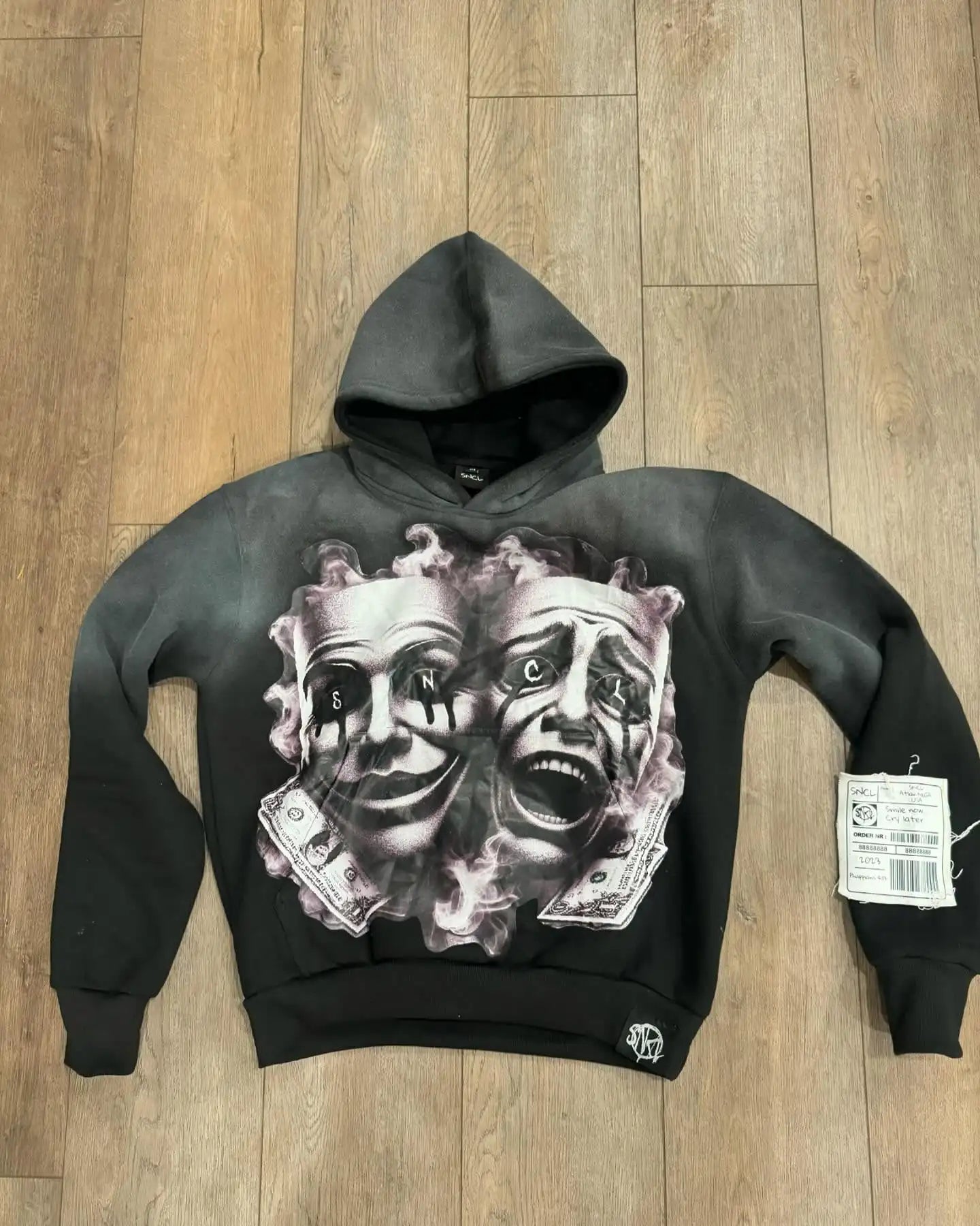 US Free Tax OEM Custom Logo Vintage Stone Acid Washed Dtg Print Back Side Distressed Applique Embroidery Patch Hoodies