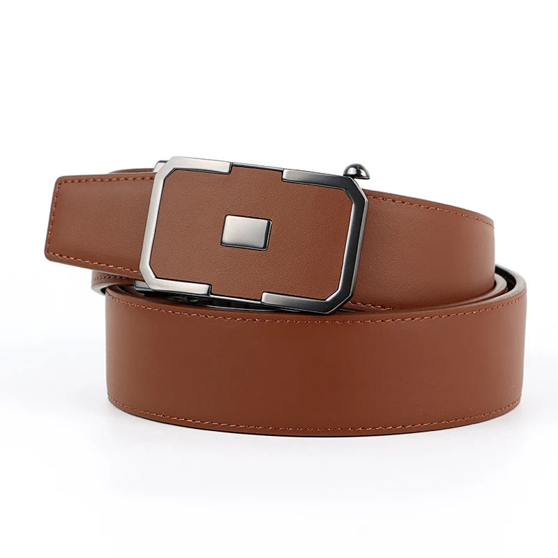 Classic Fashion Men Belt Business Casual Fashion Belt Alloy Buckle Adjustable Genuine Leather Belt
