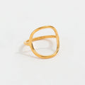 Fenny 18K Gold Plated Wholesale Tarnish Free Simple Irregular Large Circle Stainless Steel Finger Ring Trendy for Women