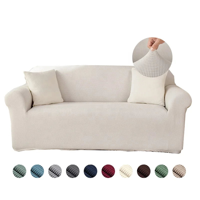 Jacquard Polyester Spandex Solid Classic 3 Seater Sofa Covers Elastic Stretch Breathable Washable PYSC Brand