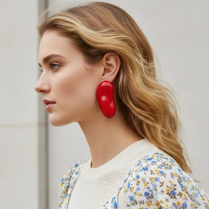 Vintage Geometric Dripping Oil Drop Earrings for Women Fashion Party Jewelry Gifts
