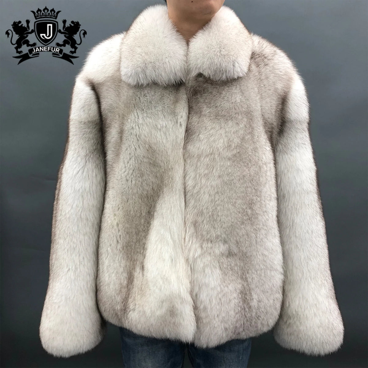 Janefur New Fashion Man Fox Fur Coat Oversize Real Fox Fur Man Fox Fur Coat MegaBDM