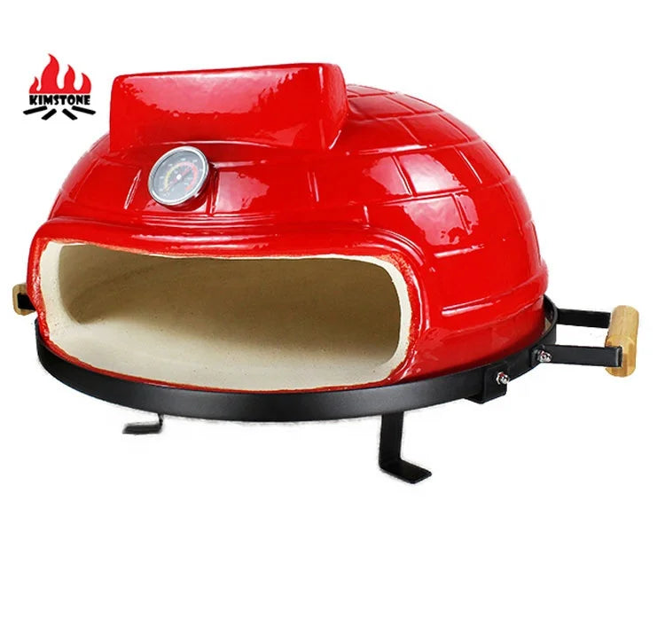 KIMSTONE 21Inch Italian Woodfired Clay Ceramic Charcoal Garden Kitchen Smoker Kamado Grill Pizza Oven