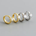Wholesale Wedding Wear Earrings Gold Plated 925 Sterling Silver Circle Round Zircon Earrings for Women