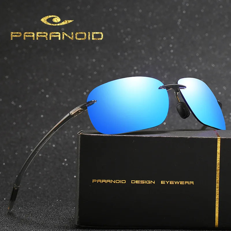 PARANOID Brand P8511 Retro Sunglasses Polarized Wholesale UV400 8 Colors Men Goggles Rimless Men Driving Black Sun Glasses