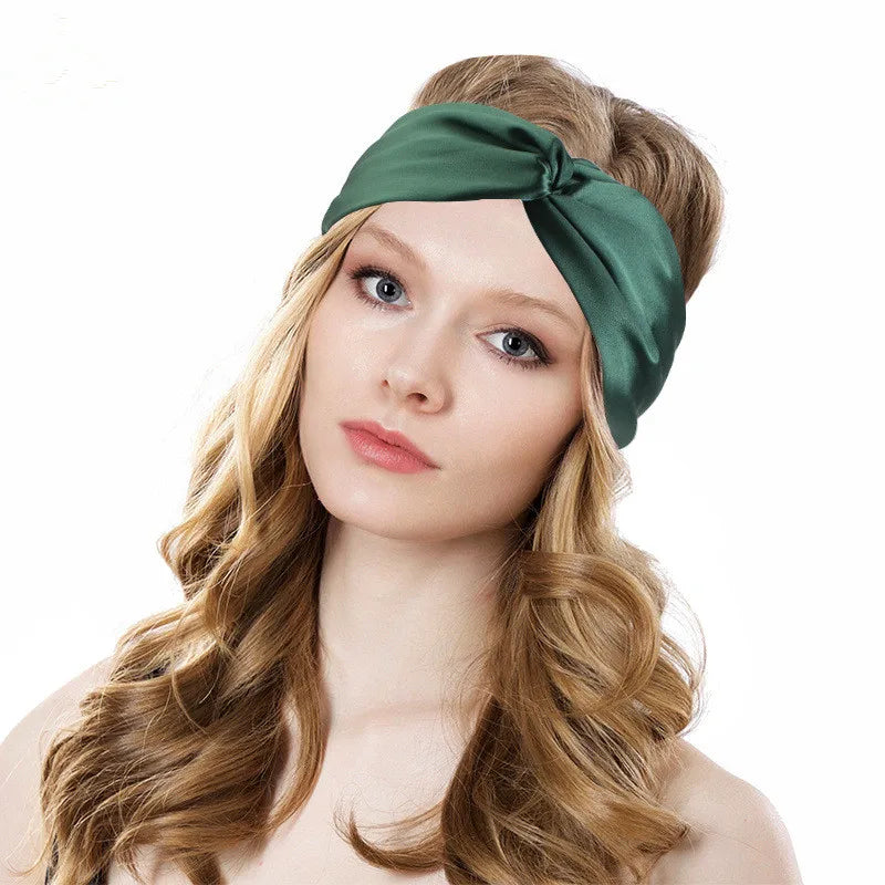 Fashion Satin Silky Headband Elastic Hair Band for Wash Use Face Twisted Make up Wear Satin Headbands