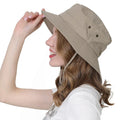 Adjustable String Custom Logo Cotton Fabric Outdoor Wide Brim Sun Protection Portable Fisherman Bucket Hat Cap