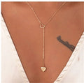 Wholesale New Dainty Heart Shaped Choker Chain Love Pendant Women Y-shaped Fashion Jewelry Necklaces